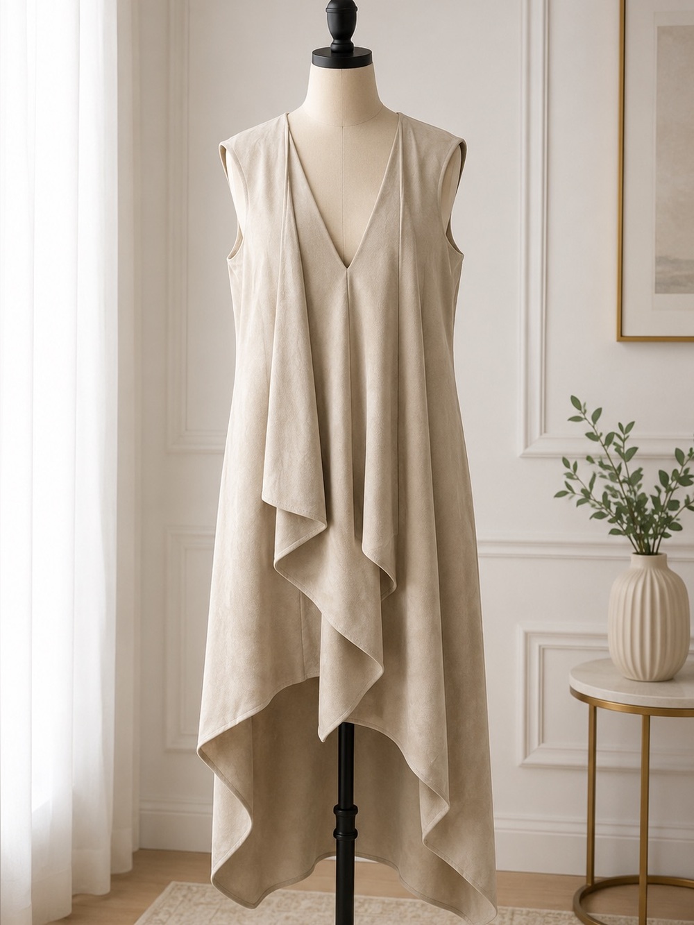 BCBGMaxAzria Cream Asymmetrical Dress